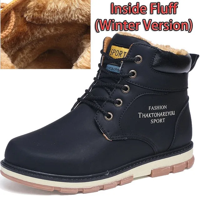 Waterproofing Leather Work Boots SURGUT Brand Hot Newest Keep Warm Men Winter Boots High Quality pu Leather Wear Resisting Casual Shoes Working Fashion Men Boots