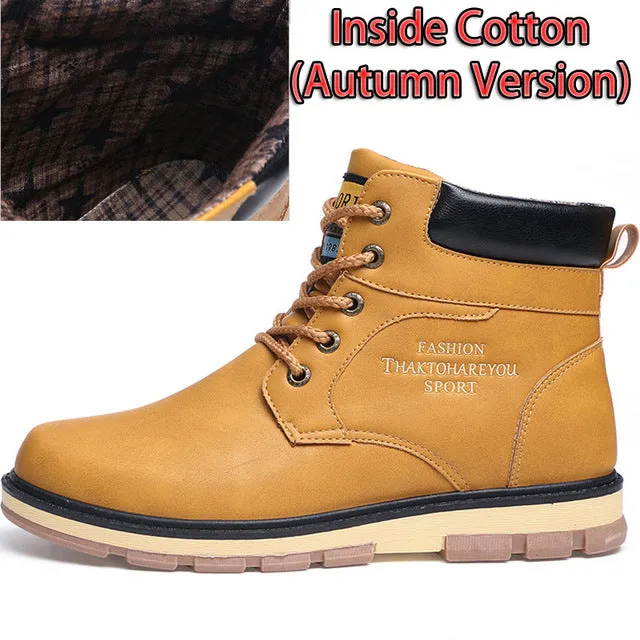 SURGUT Brand Hot Newest Keep Warm Men Winter Boots High Quality pu Leather Wear Resisting Casual Shoes Working Fashion Men Boots Chainsaw Work Boots
