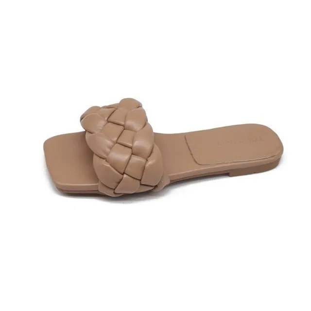 Slippers Air Max Women Weave Slippers Flat Shoes Fashion Leisure Shoes