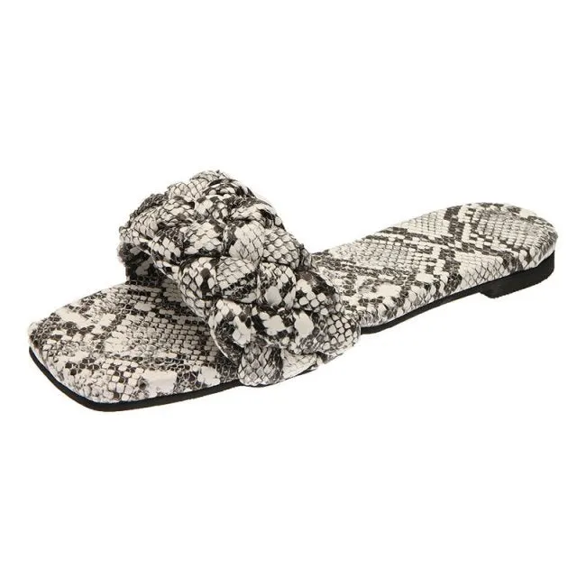 Dbz Slippers Women Weave Slippers Flat Shoes Fashion Leisure Shoes