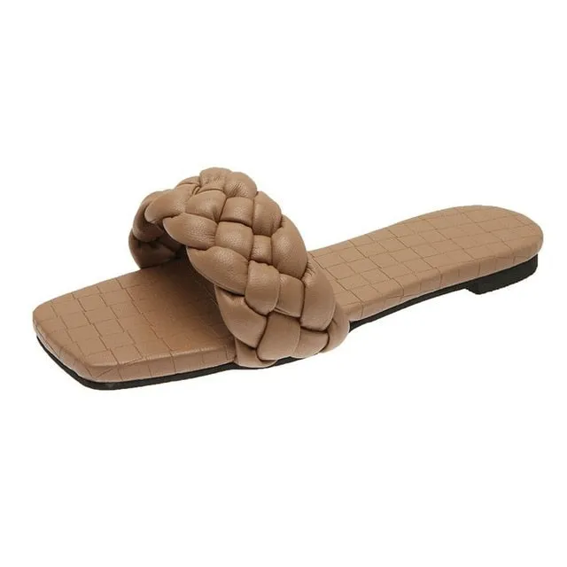 Acorn Slippers Women Weave Slippers Flat Shoes Fashion Leisure Shoes
