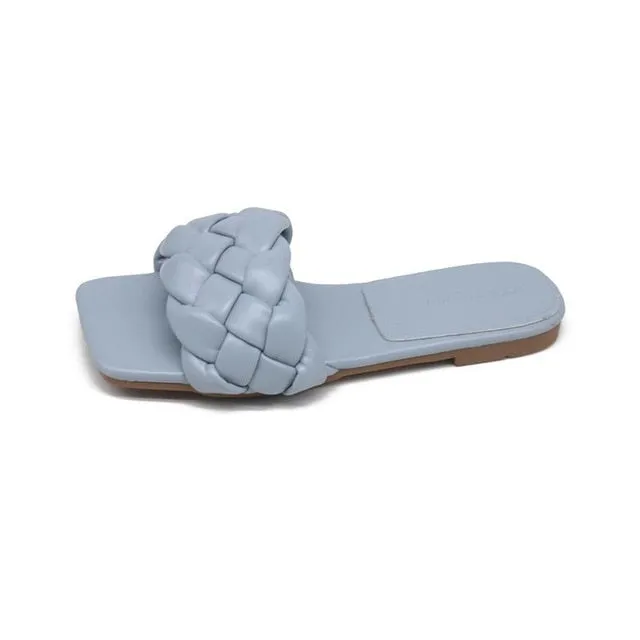 Elvis Slippers Women Weave Slippers Flat Shoes Fashion Leisure Shoes