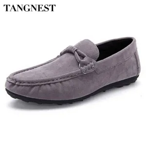 Tangnest Casual Strap Men Flats Soft  Flock Leather Men Loafers Classical Slip-on Driving Shoes Man Comfort Flat Shoes XMR1195 Chunky Loafers Patent