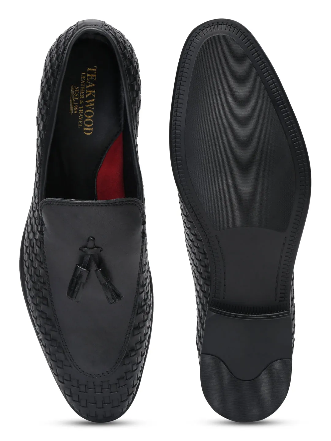 Of The Following Statements Which Accurately Describe Social Loafers Teakwood Leather Men Black Basket Weave loafers