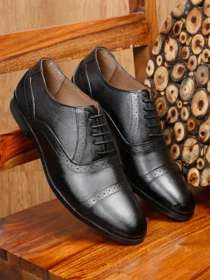 Lando Loafers Teakwood Leather Men Solid Black Brogues