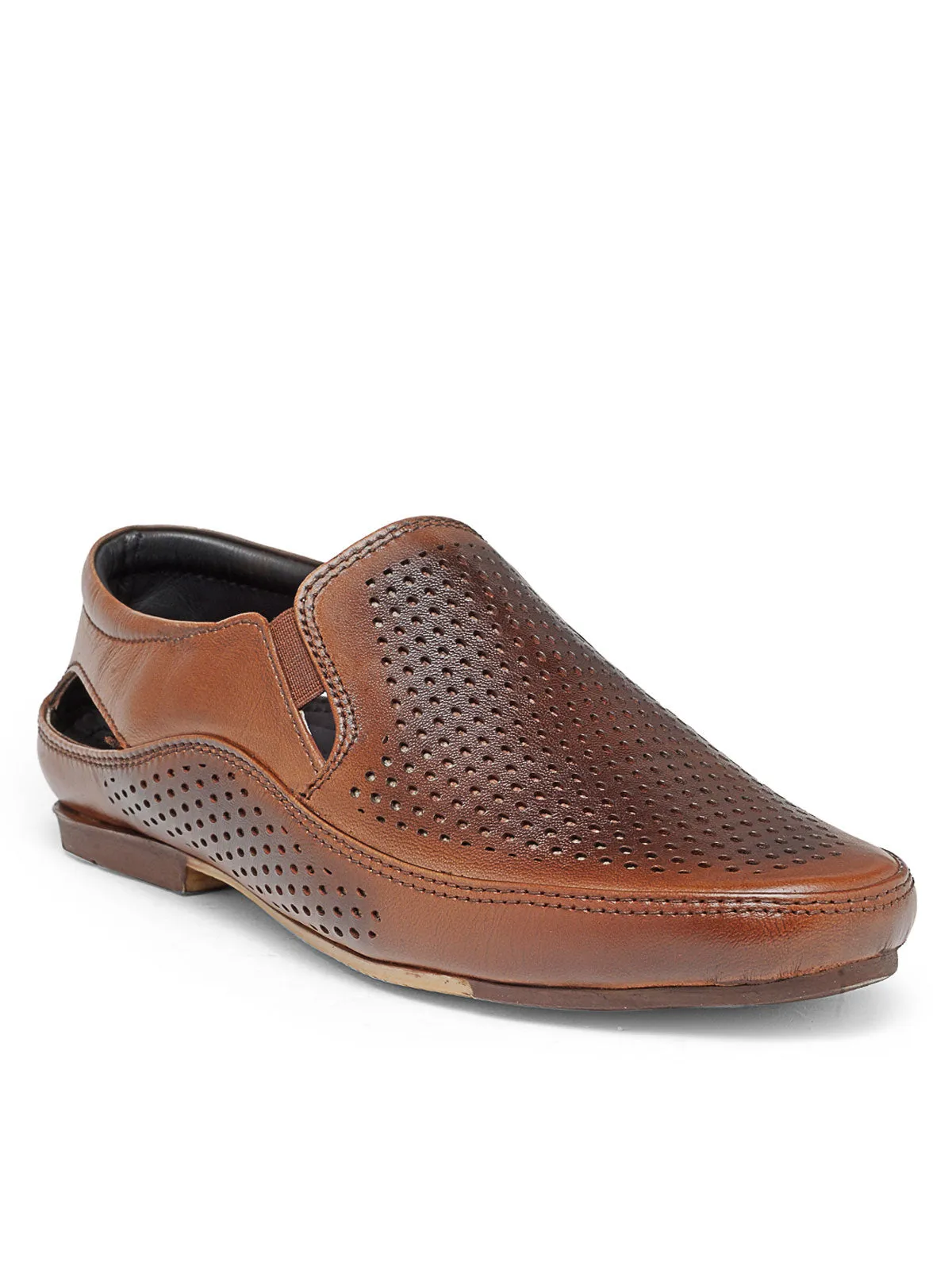 Teakwood Men's Real Leather Shoes Pattern Slip On