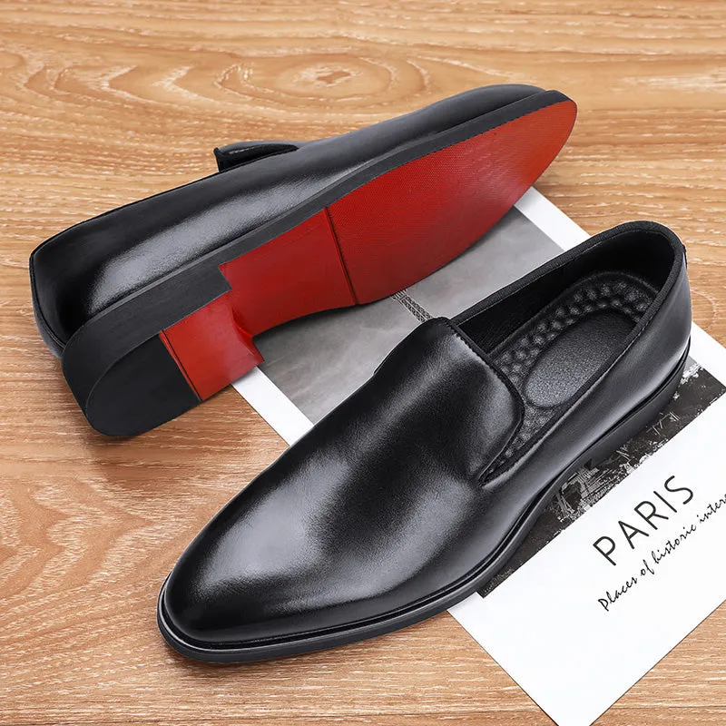 Comfortable Loafers For Walking The Rossi - Red Bottom Classic Leather Loafers