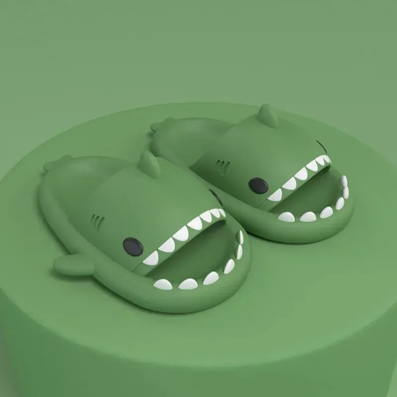 I Love Flip Flops Kids Shoes Slippers Shark Flip Flops Soft Sole Cartoon Slipper Women Man Bathroom Sandal EVA Non-slip Children Shoes Sandals