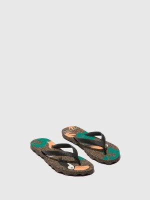 Beach Flip-Flops AMAZONIA Black & black strap Best Shower Flip Flops