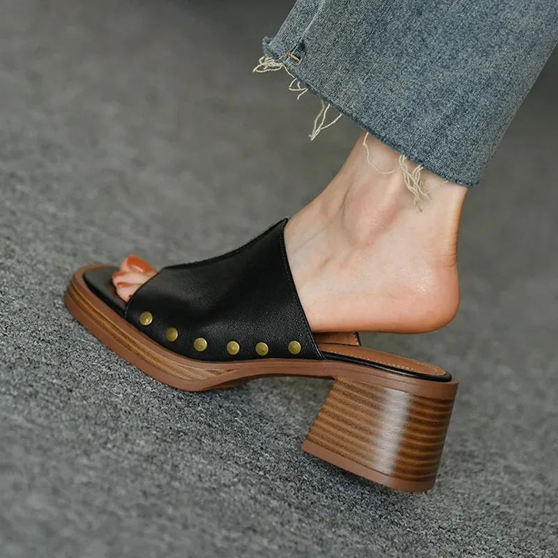 New Trend Chunky Women Sandals, Mid Heels Fashion Slippers for summer, Pumps Casual Shoes, Flip-flops Flip Flops Philippines