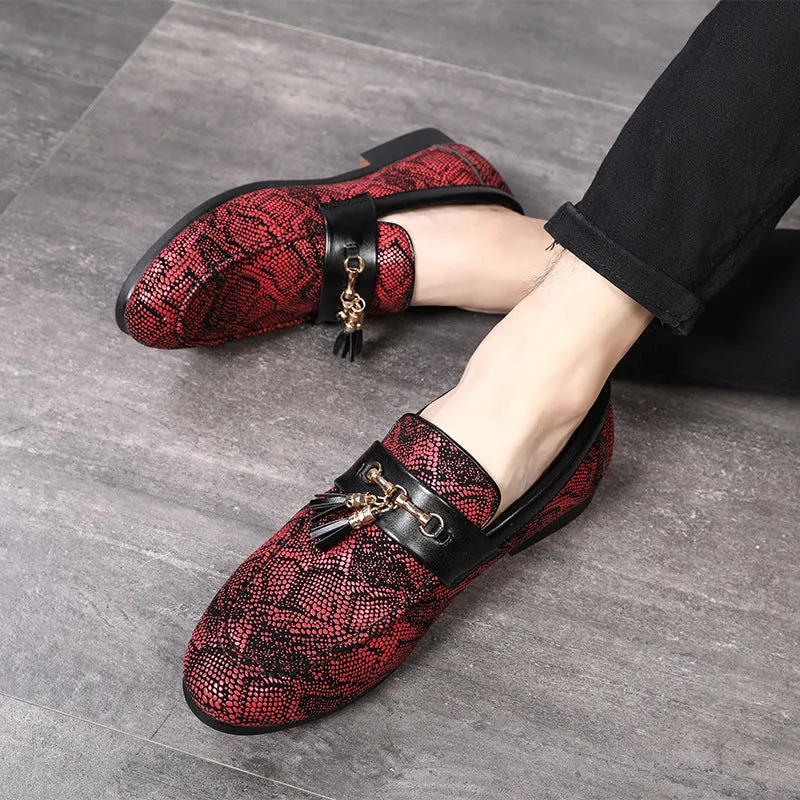 Loake Brighton Tassel Loafers Fringed Mens Tassel Loafers  Pointed Toe Peas Shoes with High Heel