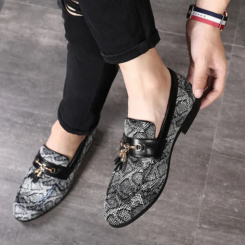Doc Martens Loafers Nearby Fringed Mens Tassel Loafers  Pointed Toe Peas Shoes with High Heel