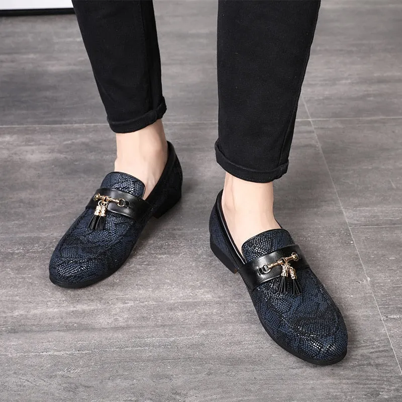 Fringed Mens Tassel Loafers  Pointed Toe Peas Shoes with High Heel Florsheim Penny Loafers