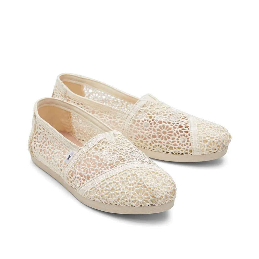 Polo Slip On Toms Alpargata Women - Natural Cream Moroccan Crochet