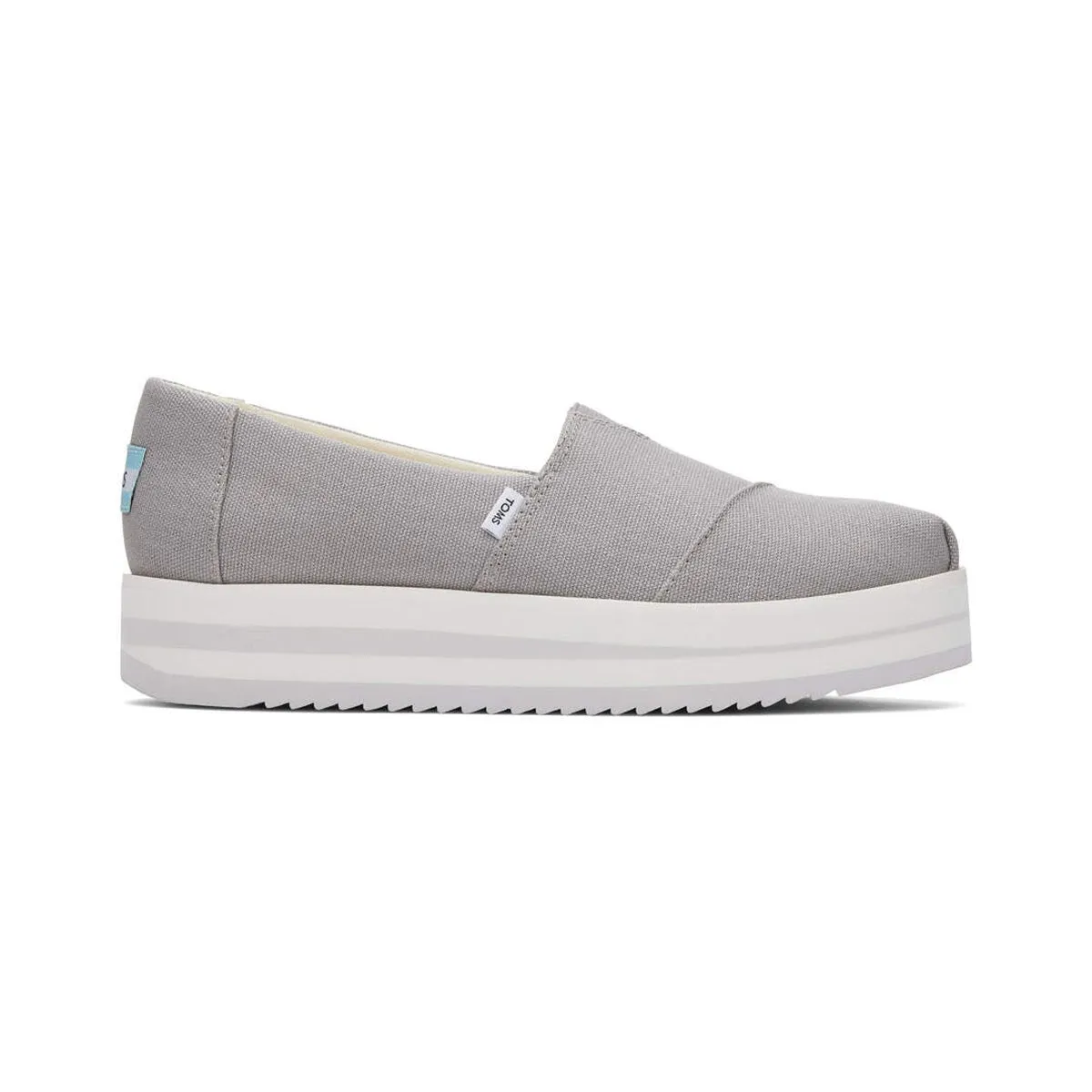 TOMS Espadrille Alpargata Midform Women - Drizzle Grey Canvas Slip-on Sandals