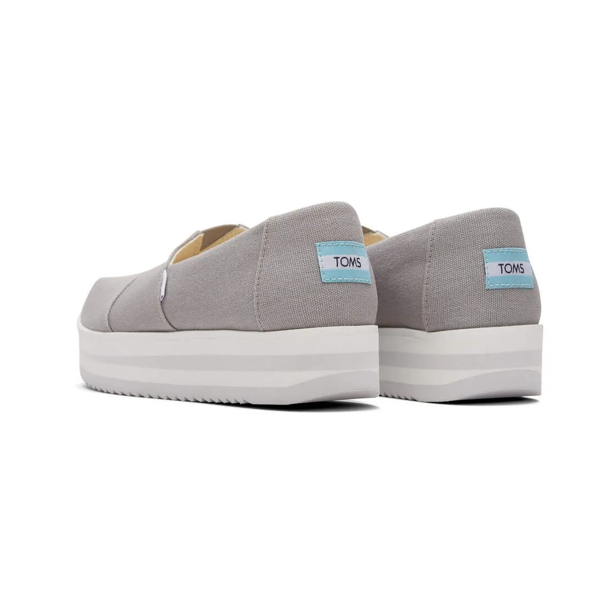 Slip-on Steel Toe Shoes TOMS Espadrille Alpargata Midform Women - Drizzle Grey Canvas