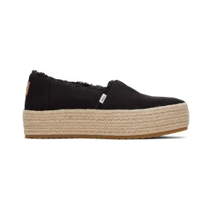 Slip On Steel Toed Boots TOMS Espadrille Valencia Women - Black Canvas