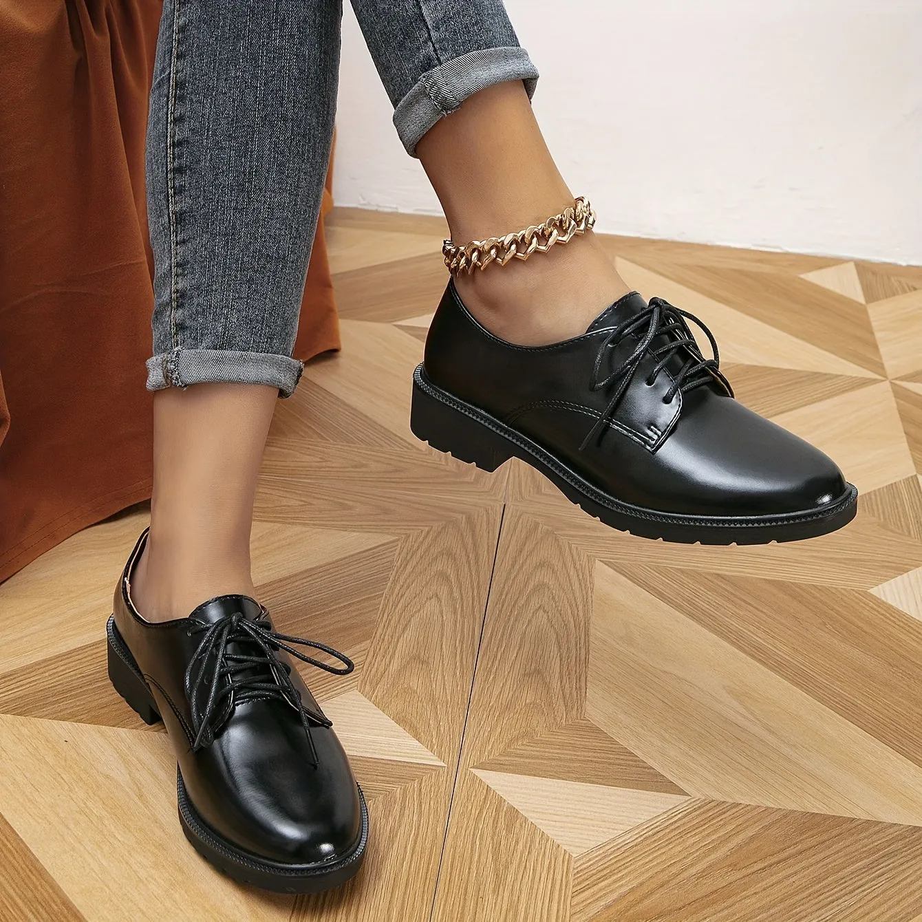 Ivyshape | Black Orthopedic Loafers Lace-Up Shoes for Women Old Navy Loafers
