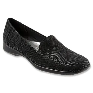 Trotters Jenn Mini Dots Black Patent Suede Leather (Women's) Best No-show Socks For Loafers
