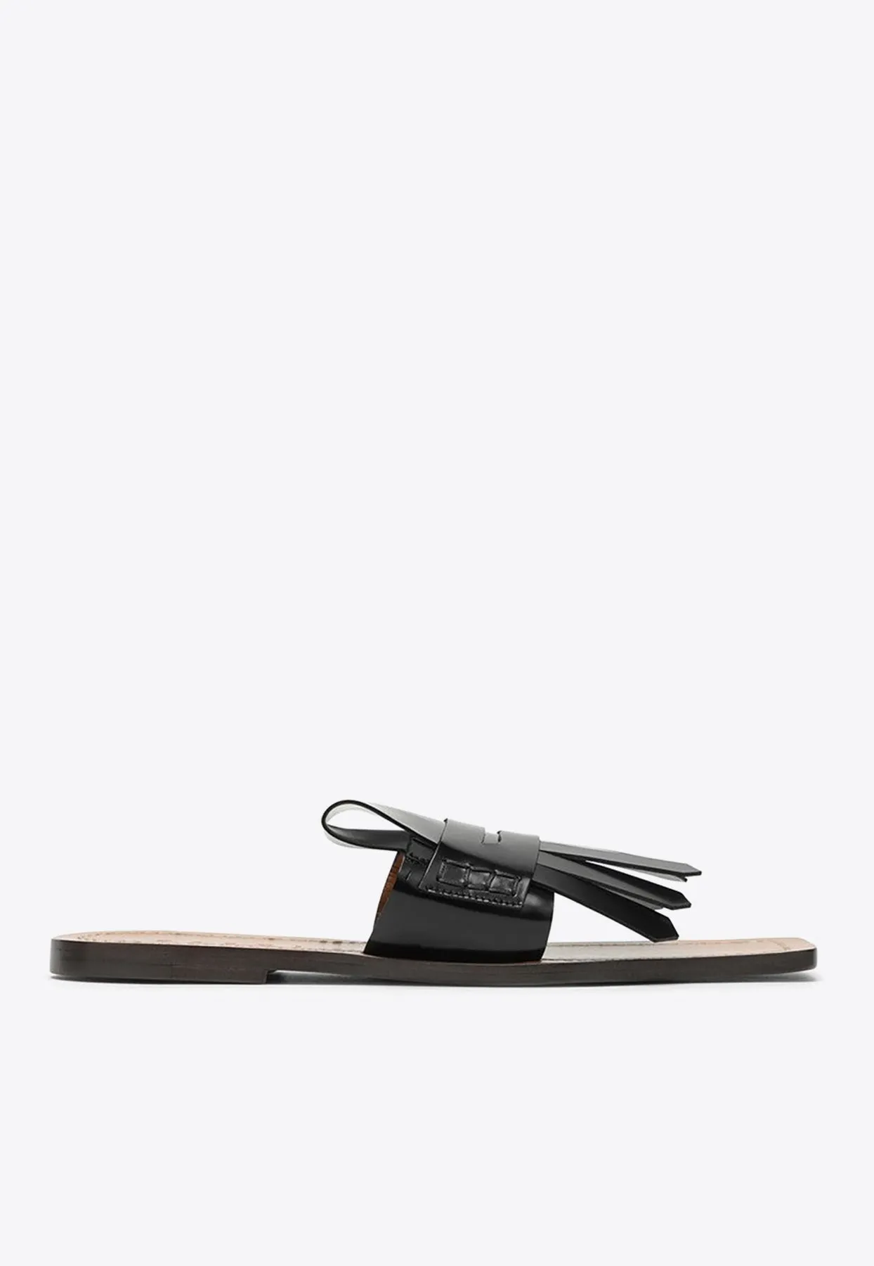Soccer Slippers Bambi Square-Toe Leather Sandals