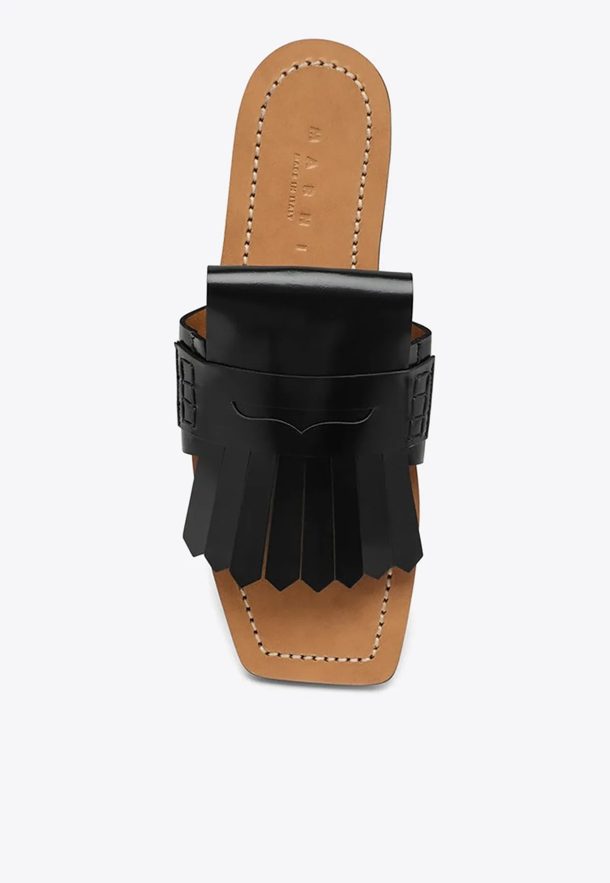 York Mets Slippers Bambi Square-Toe Leather Sandals