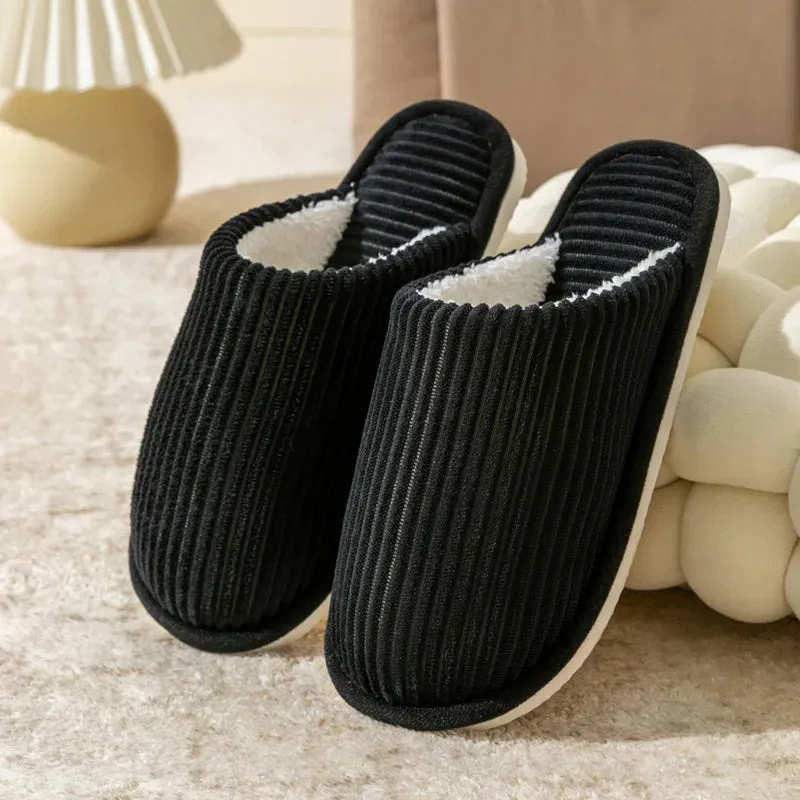 Winter Warm Plush Men Slippers Non Slip Soft Shoes Comfort Flat Heel Indoor Bedroom Couple's Slippers for Home Shoes in Autumn North Face Camp Slippers