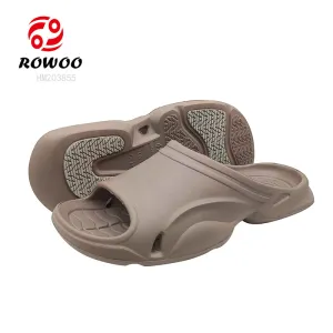 Rubber Breathable Shower Slippers Soft Men Bathroom Slide Shoes Fashion Pool Sandals Espresso Slippers