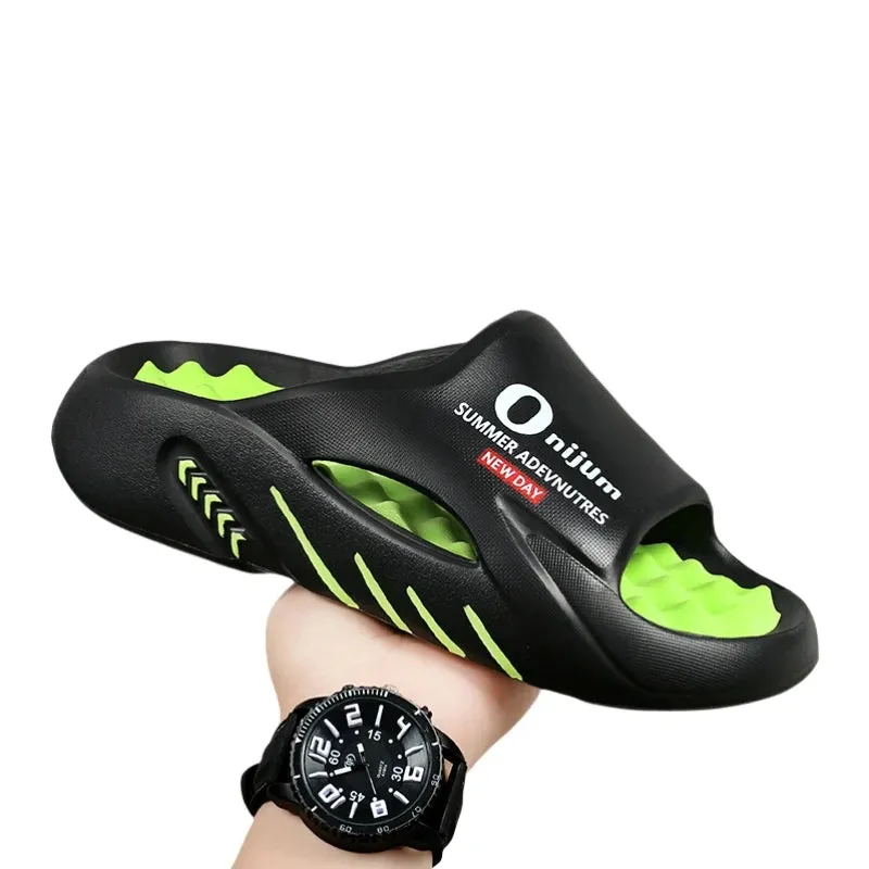 2024 New Men Massage Slippers Slides Indoor Outdoor Sandals Beach Casual Shoes Comfortable Sole Men's Slippers Big Size 38-47 Jane And Bleecker Slippers