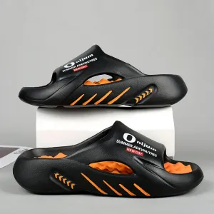 2024 New Men Massage Slippers Slides Indoor Outdoor Sandals Beach Casual Shoes Comfortable Sole Men's Slippers Big Size 38-47 Slippers With Removable Insoles