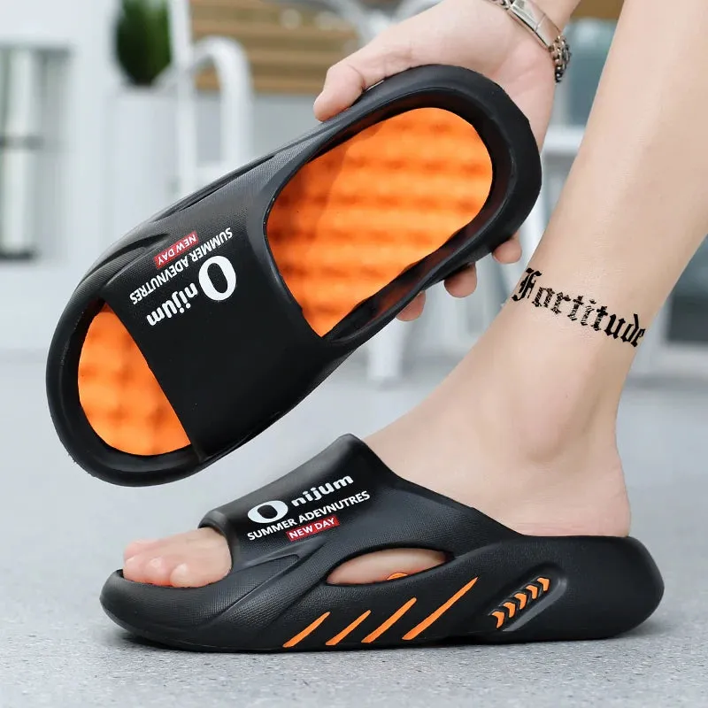 Dress To Impress Bunny Slippers Code 2024 New Men Massage Slippers Slides Indoor Outdoor Sandals Beach Casual Shoes Comfortable Sole Men's Slippers Big Size 38-47