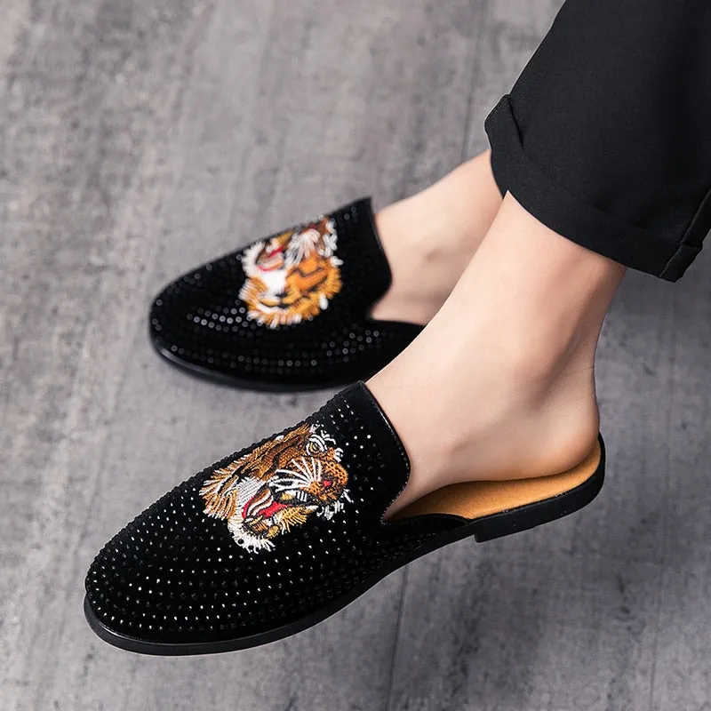 Native Slippers Designer Brand Luxury Black Half Shoes For Men Leather Shoes Mens Mules Casual Slides Slippers Sandals Men Fashion Mocassin