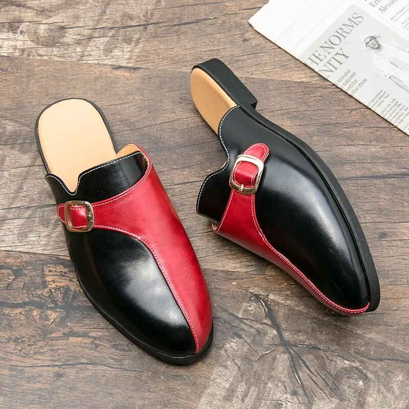 Designer Brand Luxury Black Half Shoes For Men Leather Shoes Mens Mules Casual Slides Slippers Sandals Men Fashion Mocassin West Highland Terrier Slippers