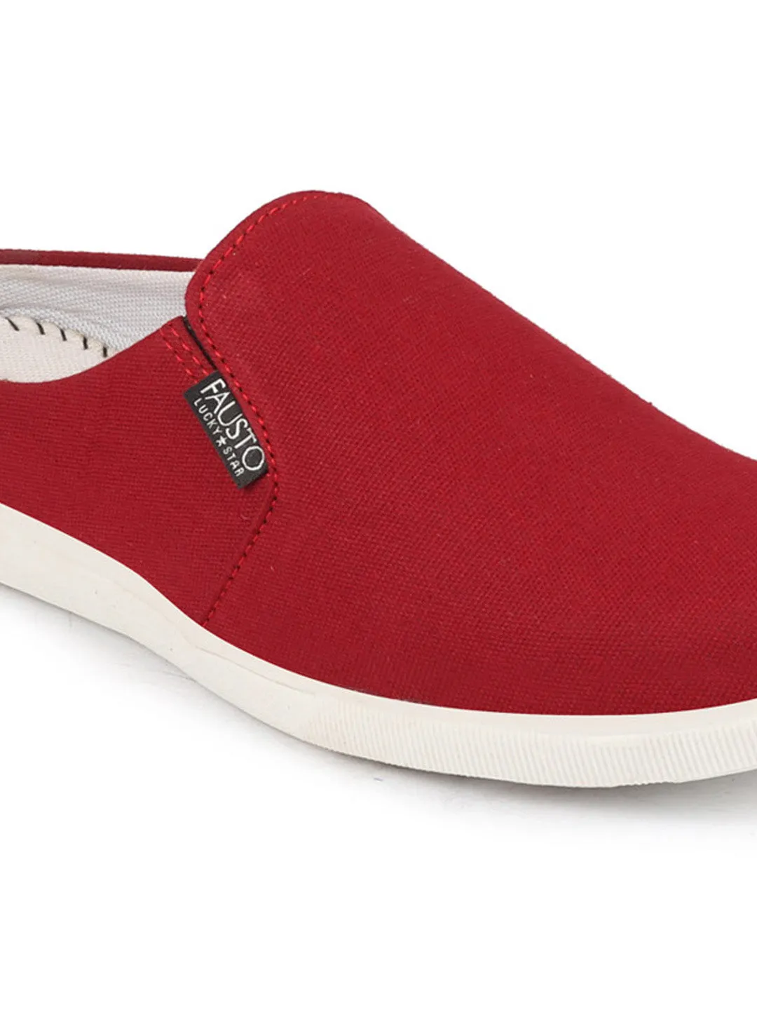 Men Cherry Casual Back Open Canvas Stylish Slip On Shoes Slip-on Loafers Casual