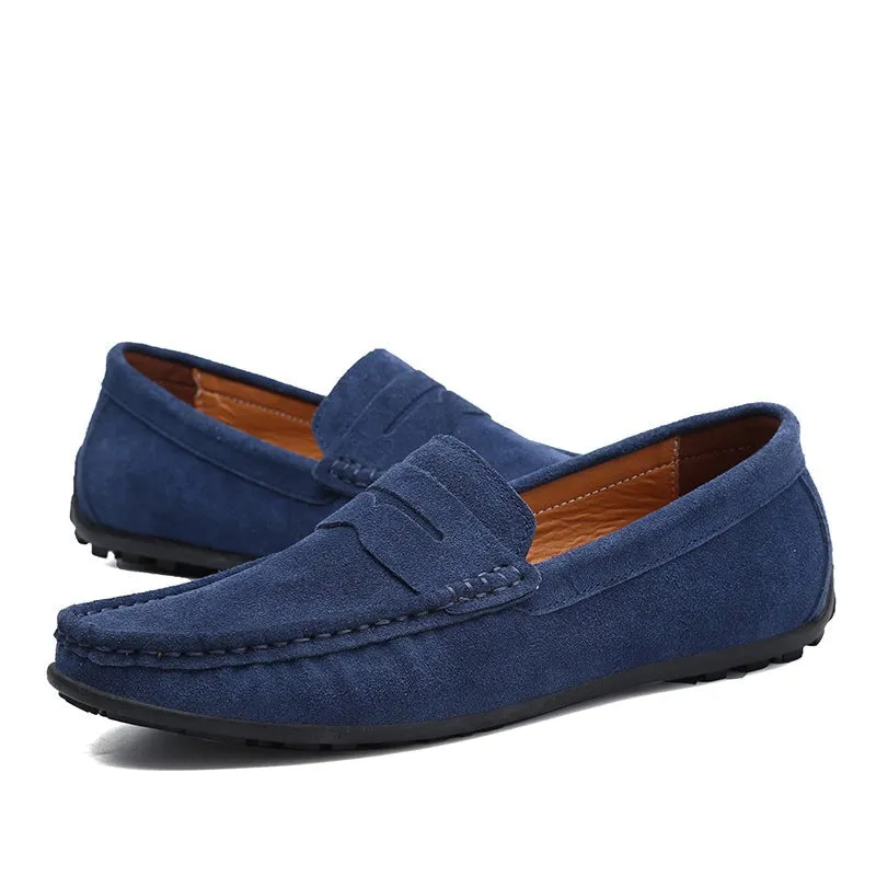 Ostrich Skin Loafers Men's Top Quality Leather Shoes Moccasins Loafers Flats