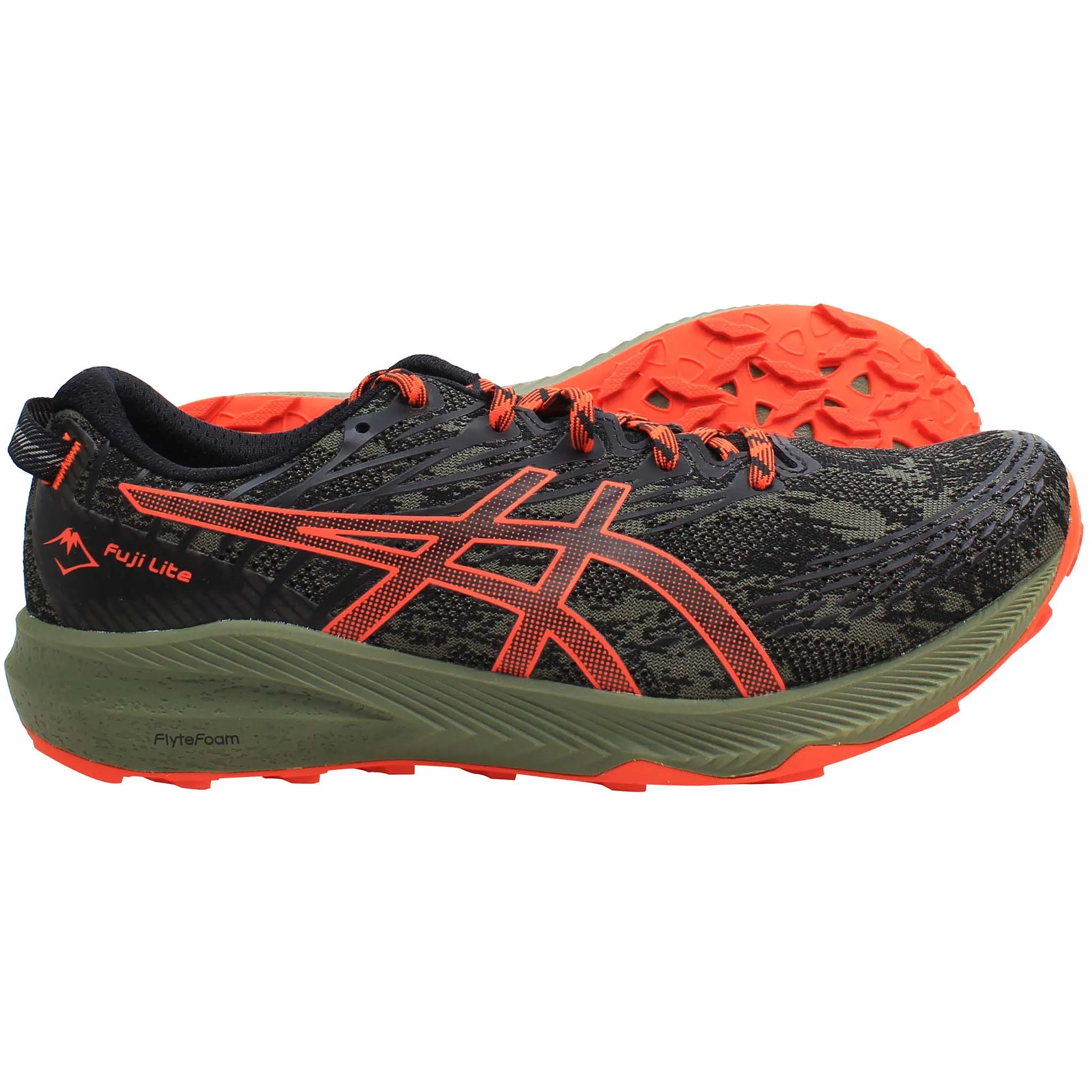 Asics Fuji Lite 3 Mens Green/Black Running Shoes Best Affordable Asics Running Shoes