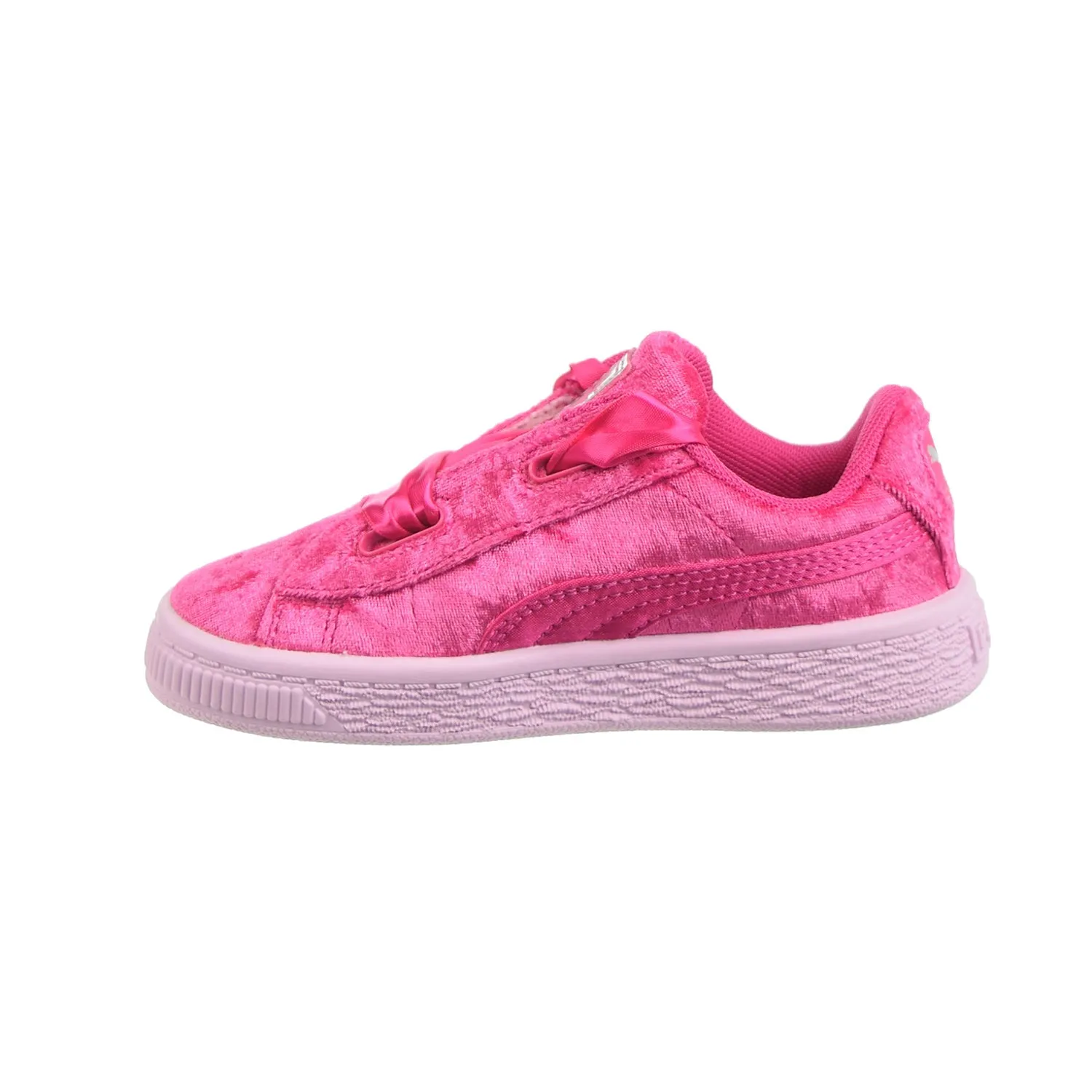 Puma Basket Heart Velour Toddlers' Shoes Beetroot Purple/Puma Silver Asics Tennis Shoes On Sale