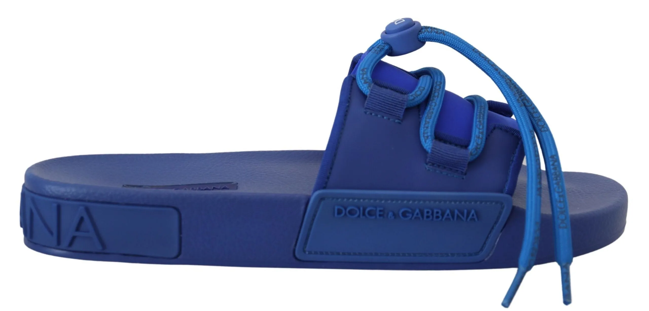 Dolce & Gabbana Elegant Blue Slide Sandals Comfortable Sandals For Wedding