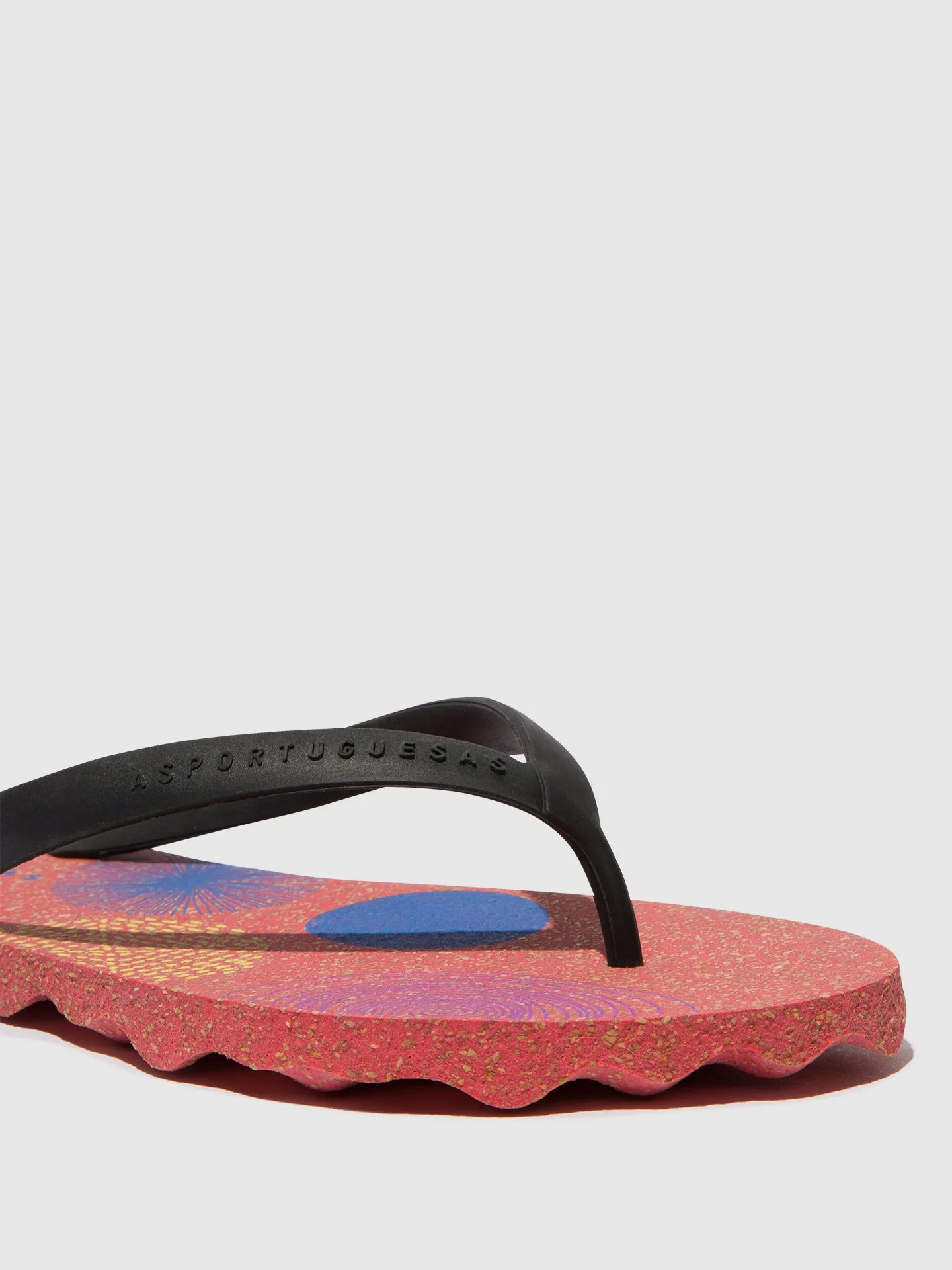 Cherry Print Flip Flops Beach Flip-Flops CORALS Red & black strap