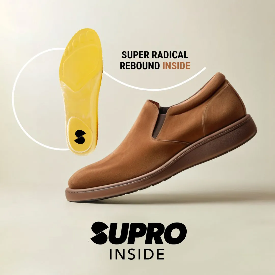 Men's Montauk in Tan - SUPRO INSIDE - COMING SOON For Walking And Standing All Day Slip On Sneakers Slip On