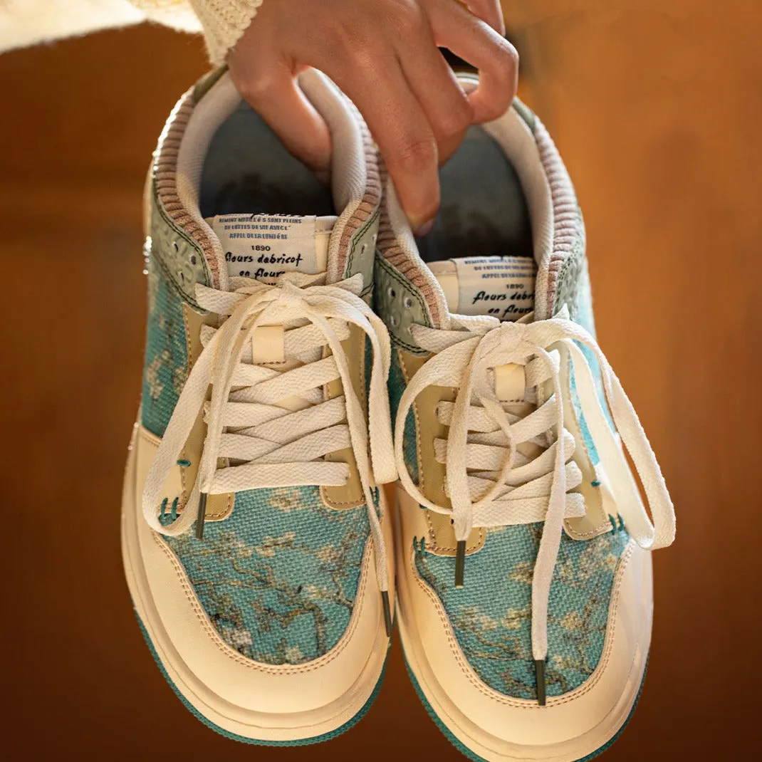 Cheap Running Sneakers Van Gogh Almond Blossoms inspired sneakers