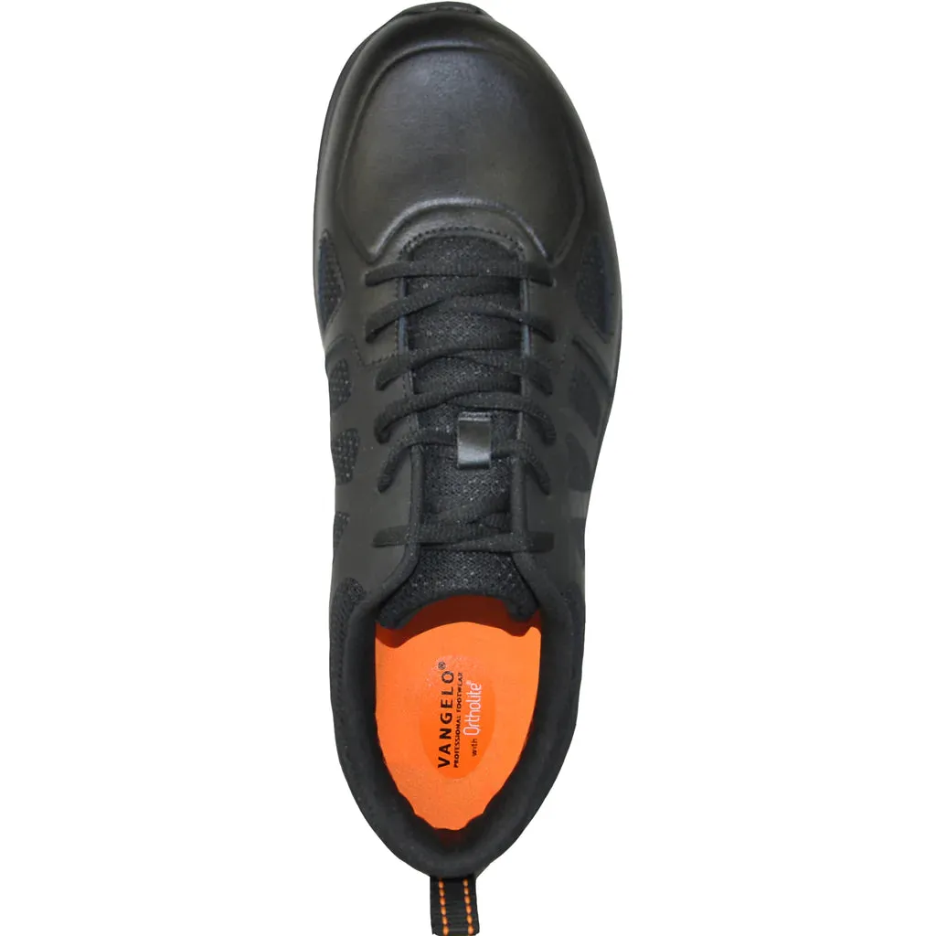 VANGELO Men Slip Resistant Shoe NICK-1 Black Comfortable Steel Toe Work Boots For Standing All Day