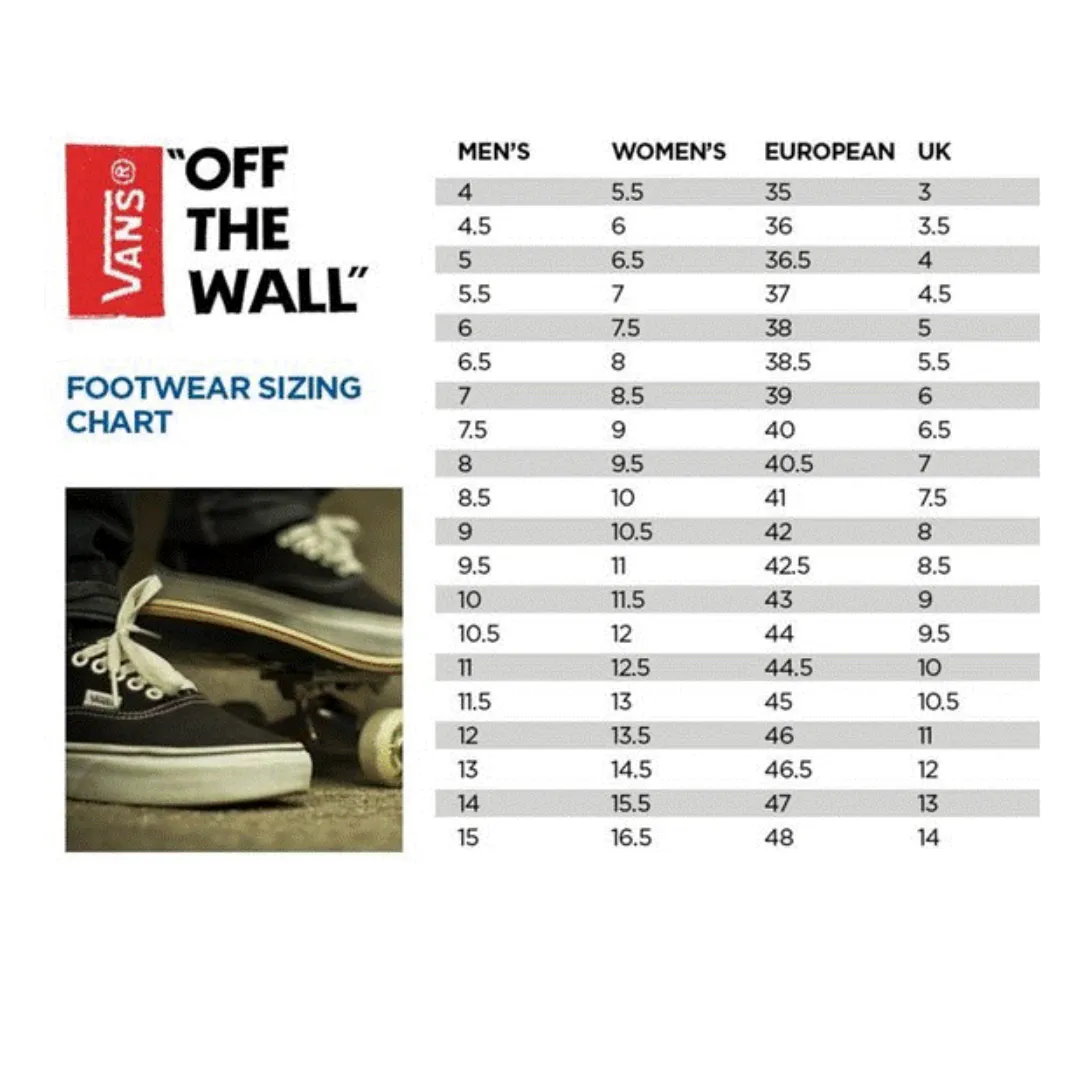 VANS Authentic Black/White Wide Width Basketball Sneakers