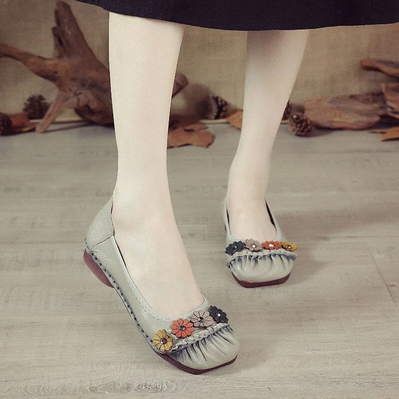 Crazy Horse Leather Tassel Loafers Genuine Leather Women Shoes Casual Luxury Brand Ladies Loafers