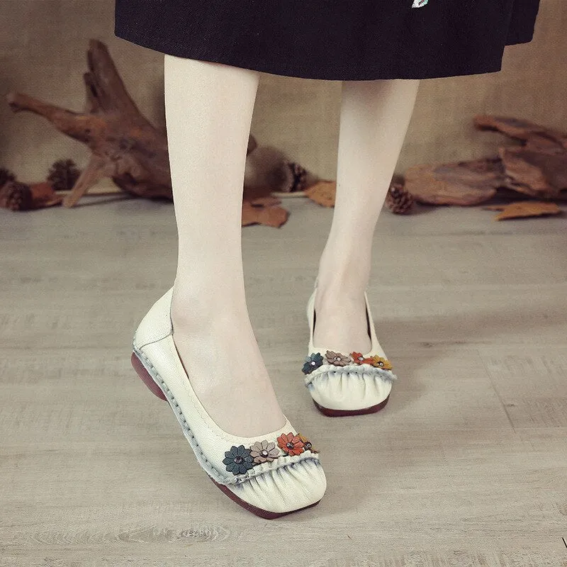 Randolph Loafers Genuine Leather Women Shoes Casual Luxury Brand Ladies Loafers