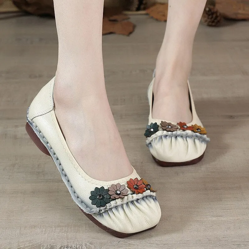 Genuine Leather Women Shoes Casual Luxury Brand Ladies Loafers Loafers 2025