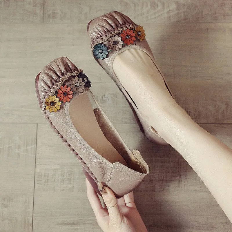 Genuine Leather Women Shoes Casual Luxury Brand Ladies Loafers Trotters Loafers