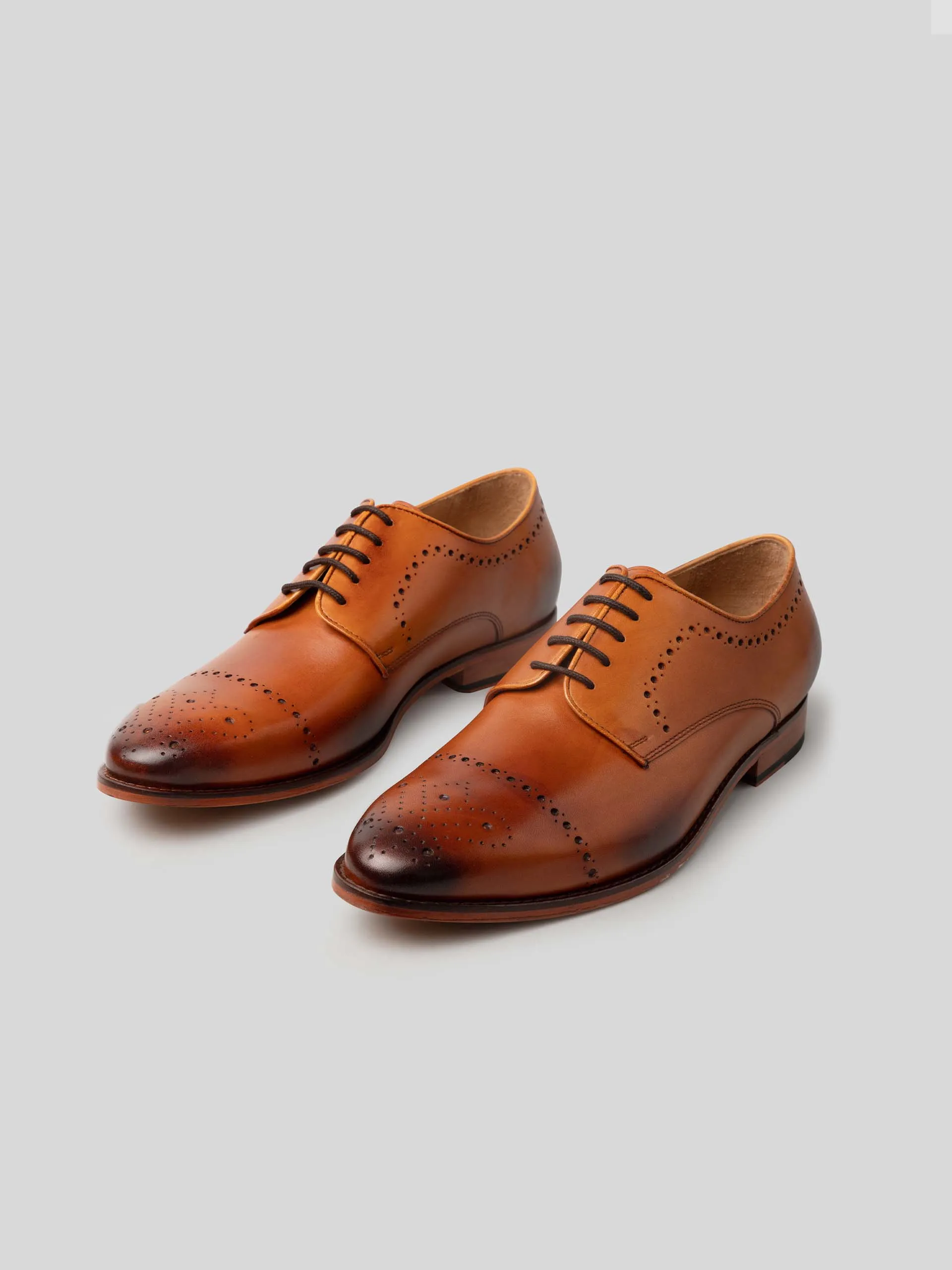 Marshall Derby with Perforations - Tan Loafers Zappos