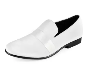 Men Dress Shoes-Knight White Slides