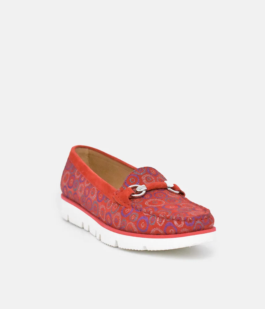 Vittoria Mengoni Gorgeous Red Circle Loafers Bass Loafers Sale