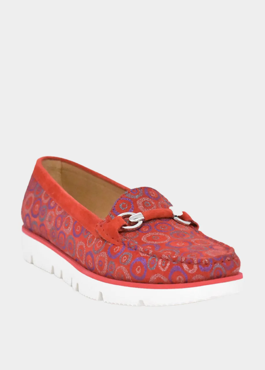 Vittoria Mengoni Gorgeous Red Circle Loafers Casual Dress Loafers